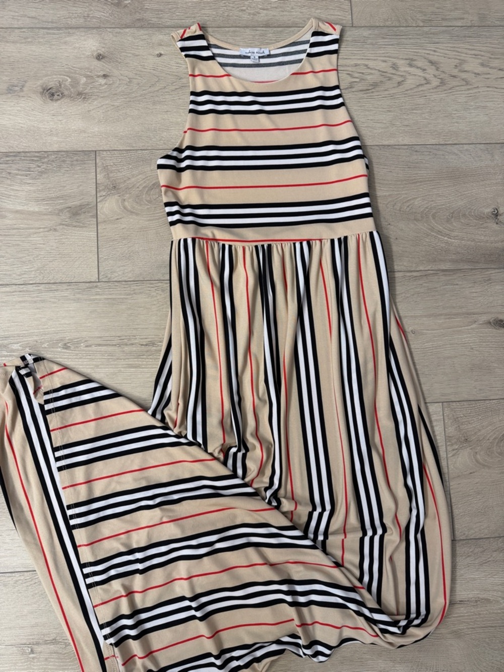White Birch sophisticated Striped Sleeveless Maxi Dress - like new